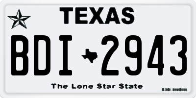 TX license plate BDI2943