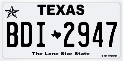 TX license plate BDI2947