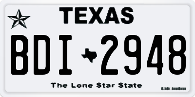 TX license plate BDI2948