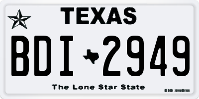 TX license plate BDI2949