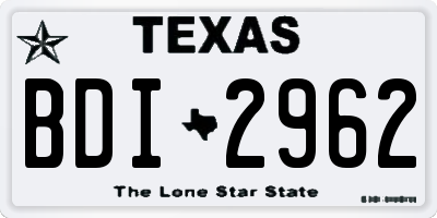 TX license plate BDI2962