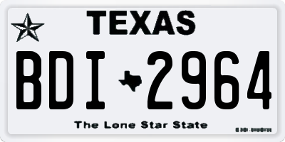 TX license plate BDI2964