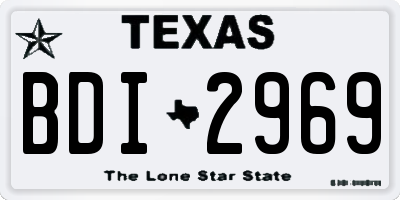 TX license plate BDI2969