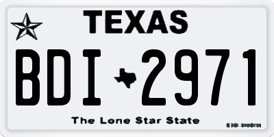 TX license plate BDI2971