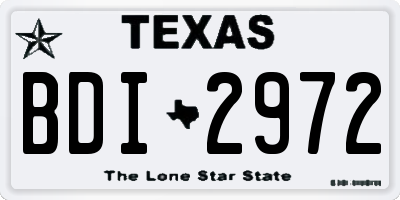 TX license plate BDI2972