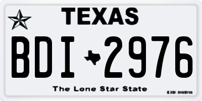 TX license plate BDI2976