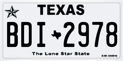 TX license plate BDI2978