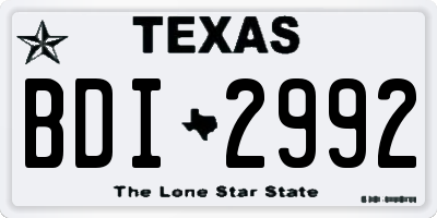 TX license plate BDI2992
