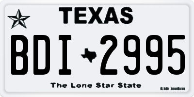 TX license plate BDI2995