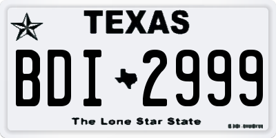 TX license plate BDI2999