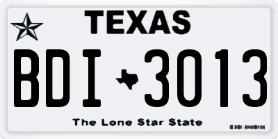 TX license plate BDI3013
