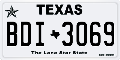 TX license plate BDI3069