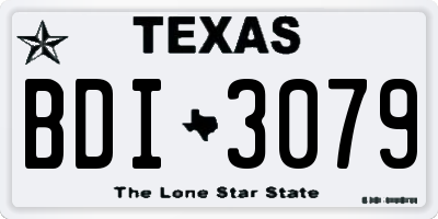 TX license plate BDI3079