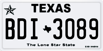 TX license plate BDI3089