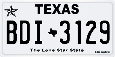 TX license plate BDI3129