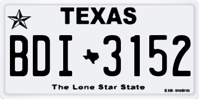 TX license plate BDI3152