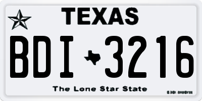 TX license plate BDI3216