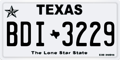 TX license plate BDI3229