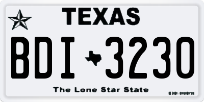 TX license plate BDI3230
