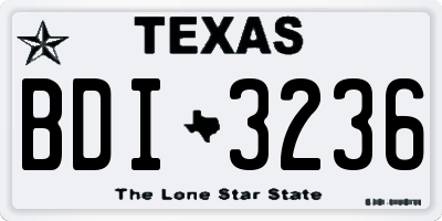 TX license plate BDI3236
