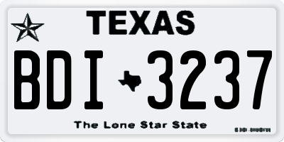 TX license plate BDI3237