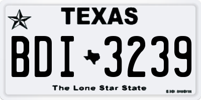 TX license plate BDI3239