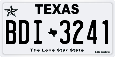 TX license plate BDI3241