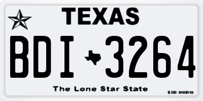 TX license plate BDI3264