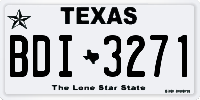 TX license plate BDI3271