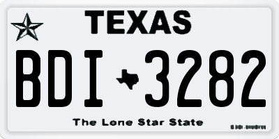 TX license plate BDI3282