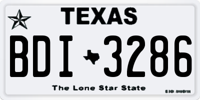 TX license plate BDI3286