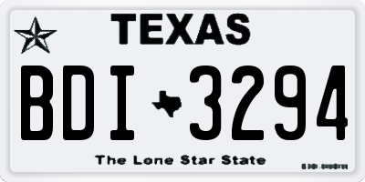 TX license plate BDI3294