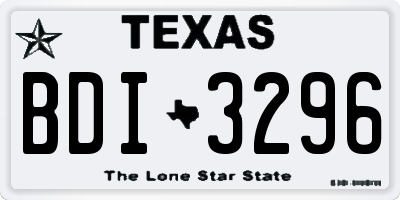 TX license plate BDI3296