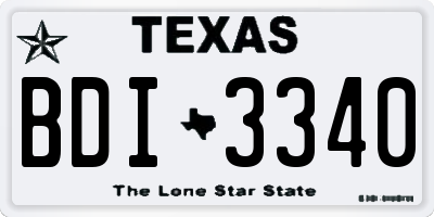 TX license plate BDI3340
