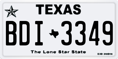 TX license plate BDI3349
