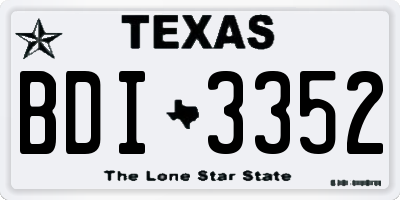 TX license plate BDI3352