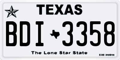 TX license plate BDI3358