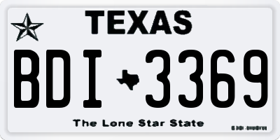 TX license plate BDI3369
