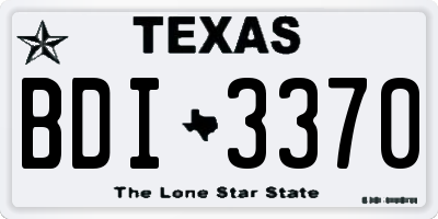 TX license plate BDI3370