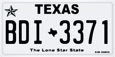 TX license plate BDI3371