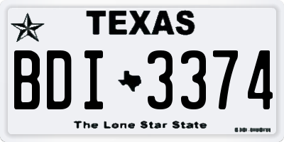 TX license plate BDI3374