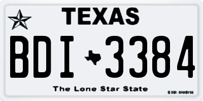 TX license plate BDI3384