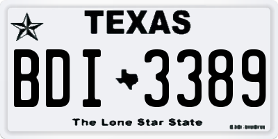 TX license plate BDI3389