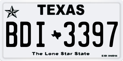 TX license plate BDI3397