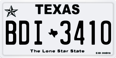 TX license plate BDI3410