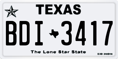 TX license plate BDI3417