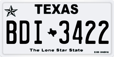 TX license plate BDI3422