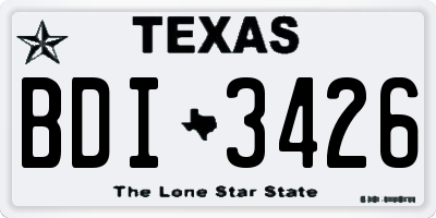 TX license plate BDI3426