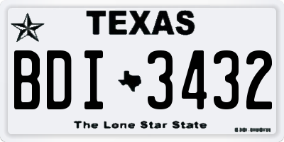 TX license plate BDI3432