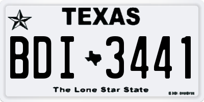 TX license plate BDI3441